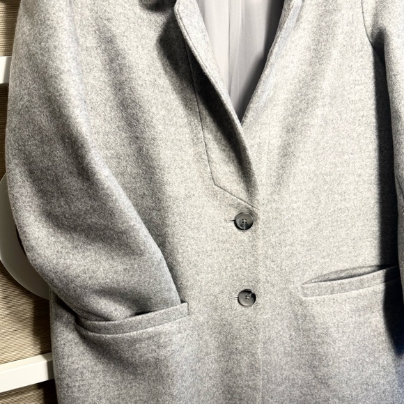 OLD NAVY, “Long Wool Relax Car Coat” WM’S SZ-L Wool, “Grey” - Picture 13 of 14